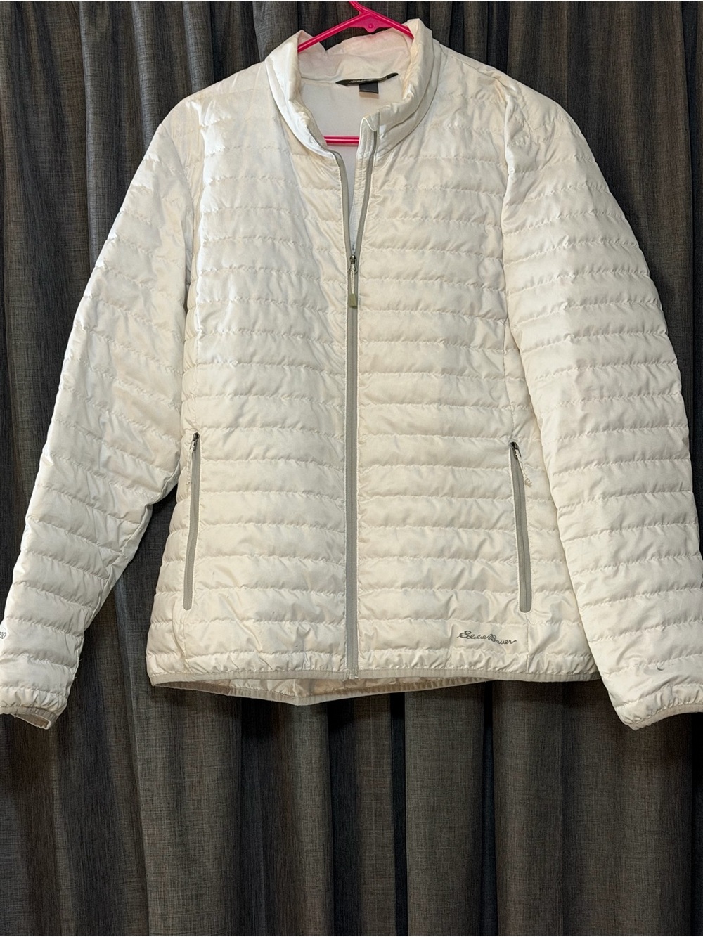 Eddie Bauer White Quilted Puffer Jacket